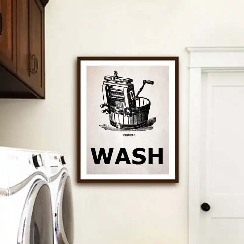 Laundry Room Prints Wash & Dry & Iron & Fold Vintage Posters Canvas
