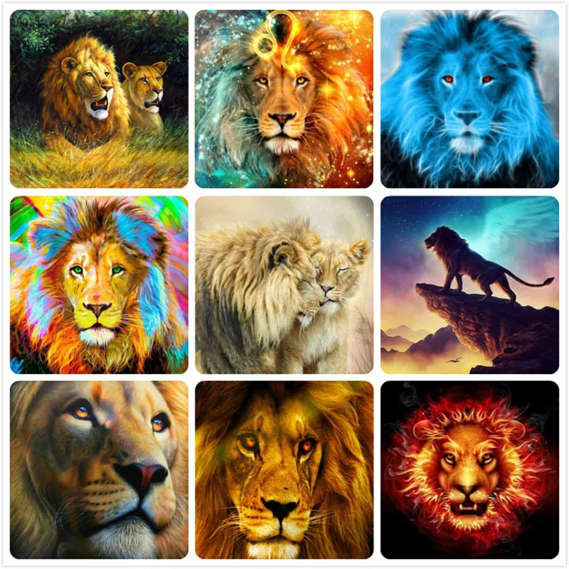 Lion /& Tiger Hand painted Design Needlepoint Canvas 255
