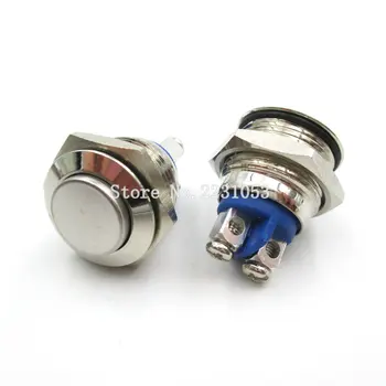 

2PCS/LOT 16mm Starter Switch Boat Horn Momentary Steel Metal Push Button Switches Normally Open Self-reset Switch T