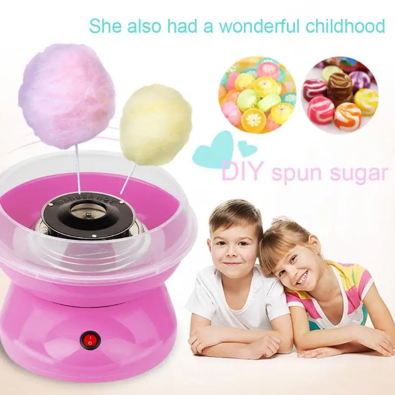 

Mini Portable Cotton Sugar Floss Machine Electric DIY Sweet Cotton Candy Maker Food Processors EU Plug Children's Girl Boy Gift