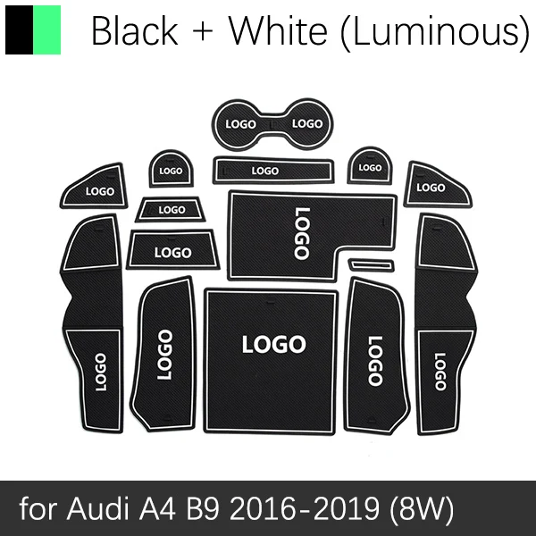 Противоскользящими резиновыми затворный слот подставка под кружку, для Audi A4 B9 A4 8 Вт RS4 S4 гибкие чехлы из термопластичного полиуретана(RS 4 Интерьер Автомобильные аксессуары наклейки - Название цвета: White Black