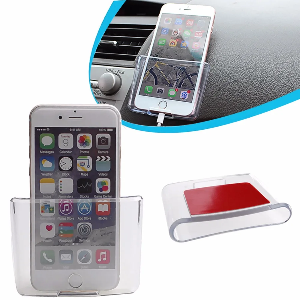 

1PC Universal Car Storage Box Transparent Holder Auto Phone Accessories Organizer