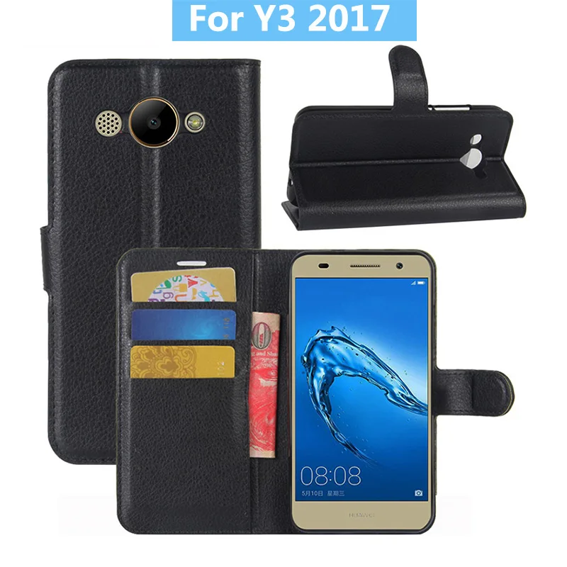 Чехол для Huawei Y3 2017 высококачественный кожаный чехол книжка с подставкой