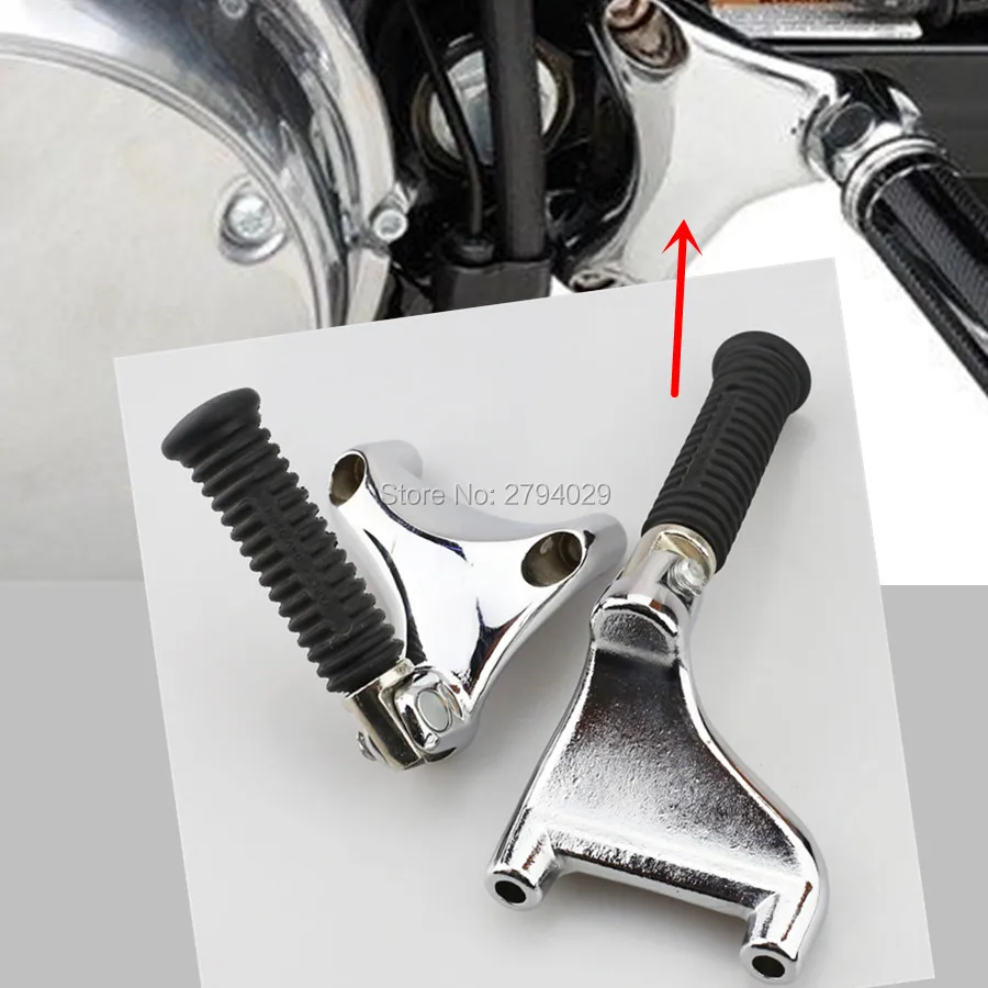 Free Shipping Chrome Rear Passenger Foot Peg Footpeg Pedals Mount Kit
