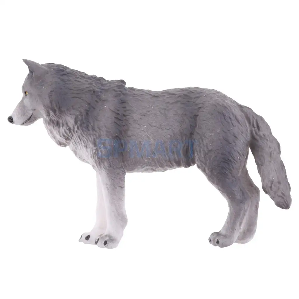 2 Pieces Realistic Wolf Animal Model Figurine Action Figures Kid Playset Educational Toy