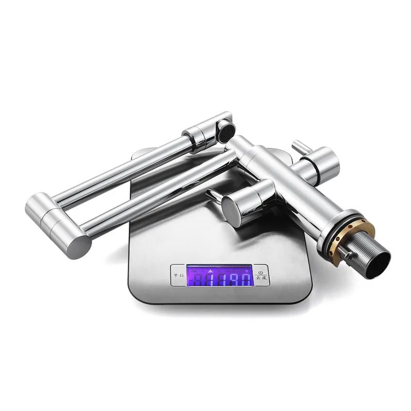 Contemporary Brass Folding Kitchen Faucet Sink Mixer Tap Double Handle Single Hole Hot and Cold Water Taps Chrome Faucets Contemporary Brass Folding Kitchen Faucet Sink Mixer Tap Double Handle Single Hole Hot and Cold Water Taps Chrome Faucets