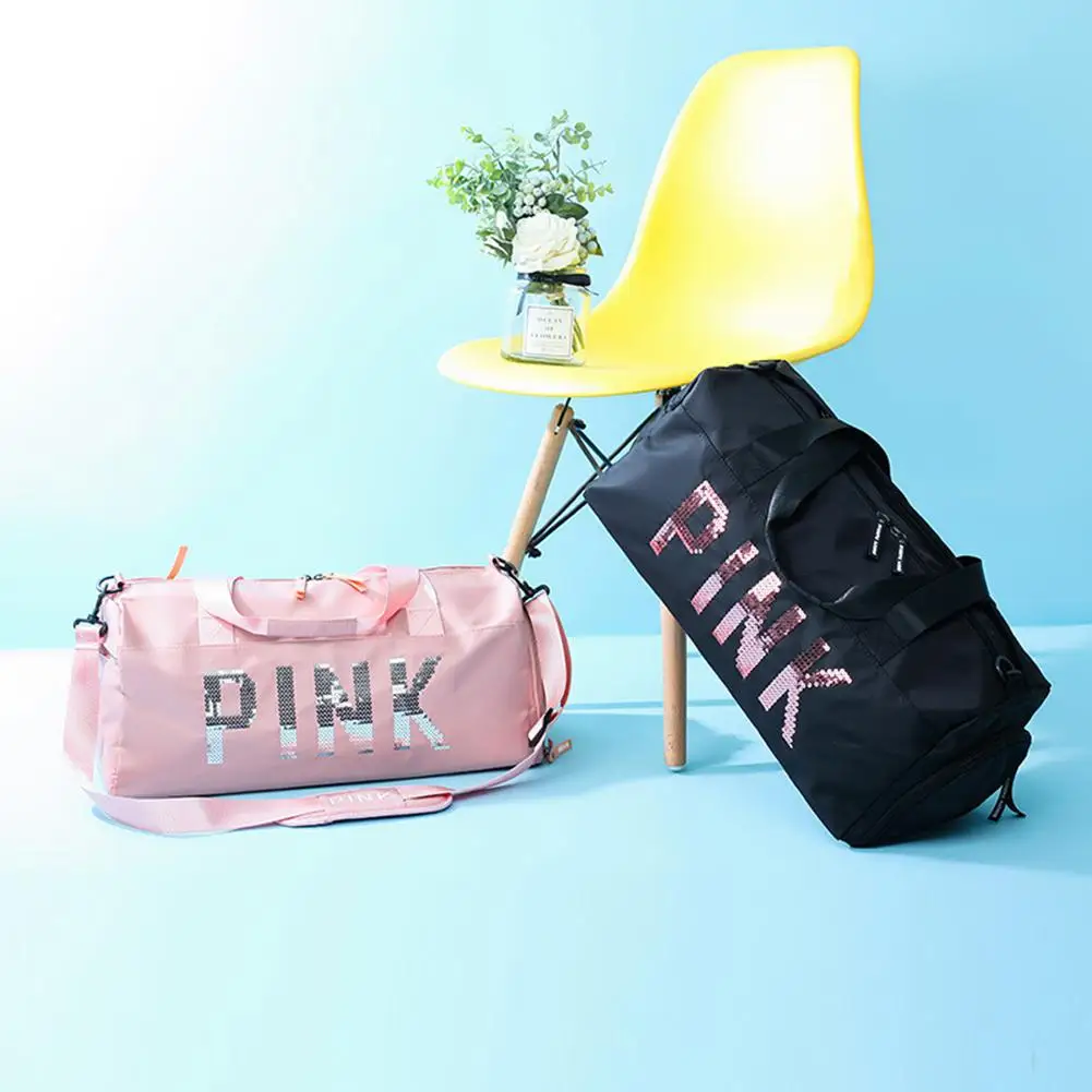 PinShang унисекс короткая дорожная сумка сумки с блестками ручной большой емкости с разделителем для сухого и влажного плавания сумки
