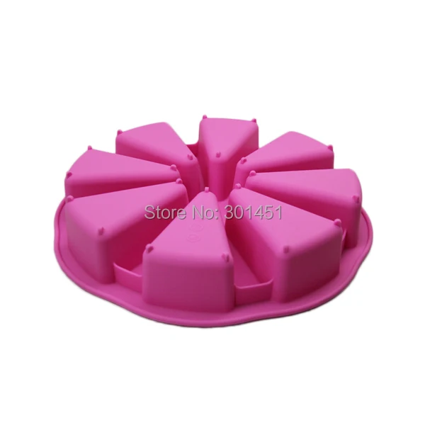 Hot sale silicone cake decoration mold with 8 triangle round shape free shipping kitchen tool |