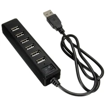 7 портов usb-хаб usb 2,0 концентратор портативный мульти usb разветвитель Кабель с переключателем вкл/выкл адаптер питания для MacBook ПК ноутбук