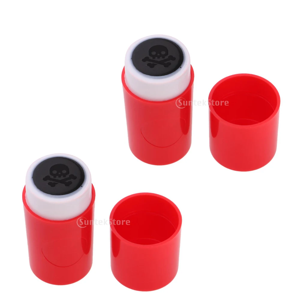2Pcs Bright Colorfast Golf Ball Stamper Marker Skull Shape Design,Great Gift Prize for Golfer Learner Golf Ball Stamper Stamp