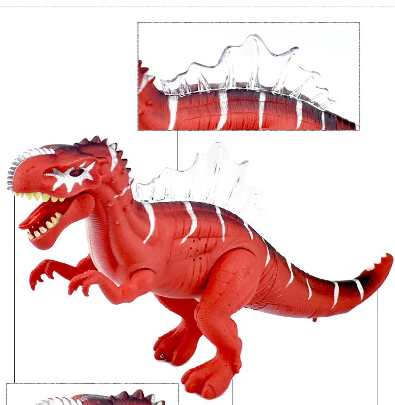 Brinquedo do Dinossauro Animal de Brinquedo Elétrico Andando Música Som Luzes Piscando Modelo Spinosaurus Simulação Crianças Brinquedos Educativos 42 cm 8 Cheap Animais eletrônicos