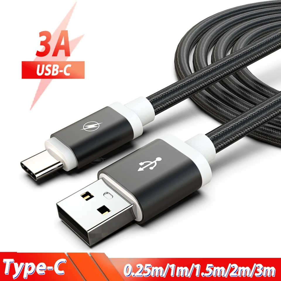 Кабель Usb type-C 2 3 метра type-C Cavo Tipo C для samsung Galaxy Note 10 Note10 One Plus 7 Pro для Xiaomi mi A3 9 Red mi Note 8