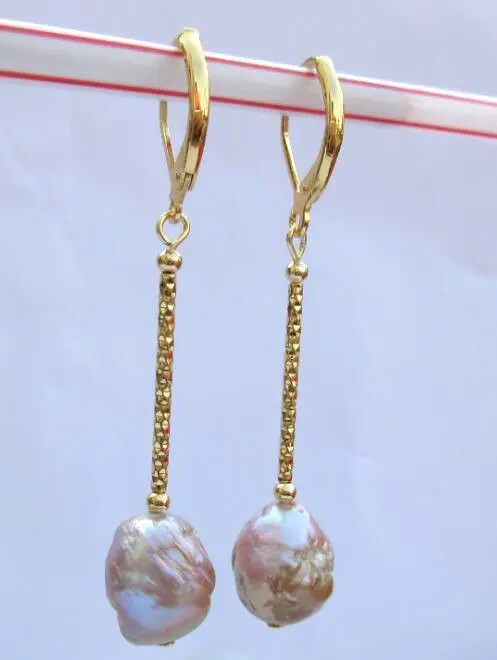 

huge AAA++ 10-12mm south sea baroque Pearl Earrings 925silver hook