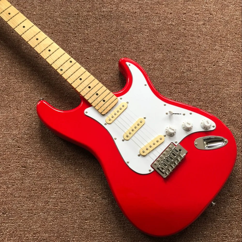 

Custom shop ST red electric guitar,Maple fingerboard stratocasterr gitaar,musical instruments handwork 6 Strings guitarra,
