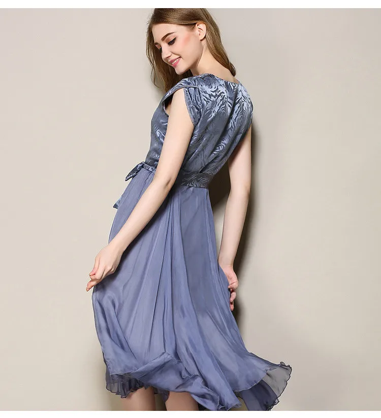 Мода новое летнее платье женское Элегантное Шелковое тонкое размера плюс с коротким рукавом длинное платье дизайнерское шифоновое платье повседневное женское LY923