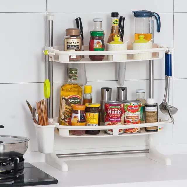 Spice Herb Rack Holder Kitchen Cupboard Jar Shelf Bathroom