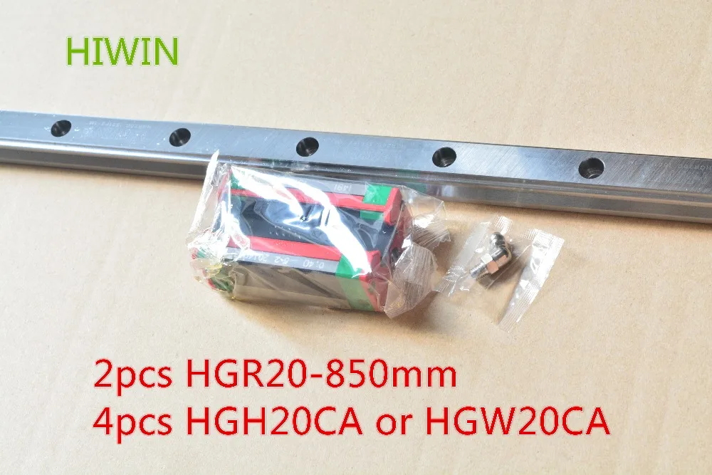 

HIWIN Taiwan made 2pcs HGR20 L 850 mm 20 mm linear guide rail with 4pcs HGH20CA or HGW20CA narrow sliding block cnc part