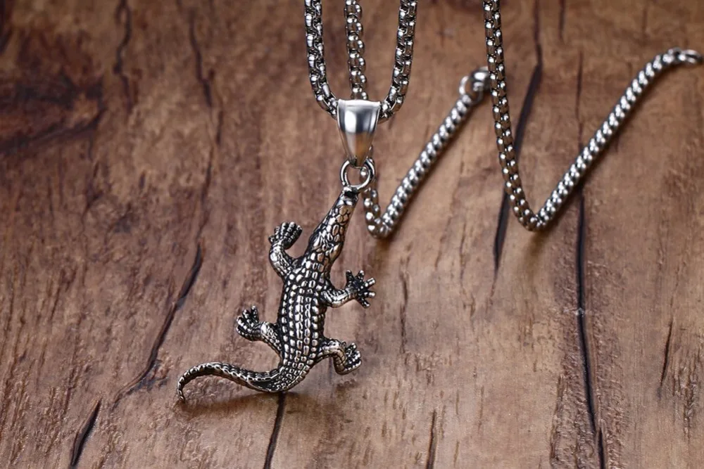 "CrocNeck" - stainless steel crocodile necklace 13 "CrocNeck" - stainless steel crocodile necklace 13