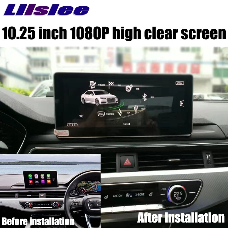 Автомобильный мультимедийный плеер Liislee NAVI 10,25 дюймов для Audi A4 A4L CarPlay адаптер Радио Стерео gps навигация
