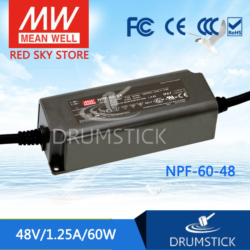 

Hot! MEAN WELL original NPF-60-48 48V 1.25A meanwell NPF-60 48V 60W Single Output LED Switching Power Supply