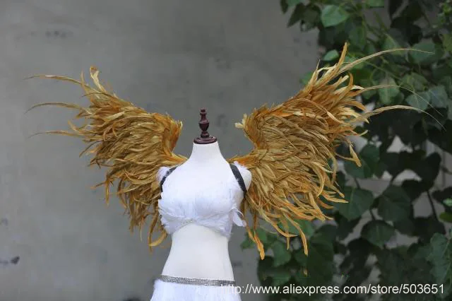 Большой размер Золотые Крылья Ангела подходит для мультфильм Производительность Танцы для выступления creat Свадебные украшения ручной