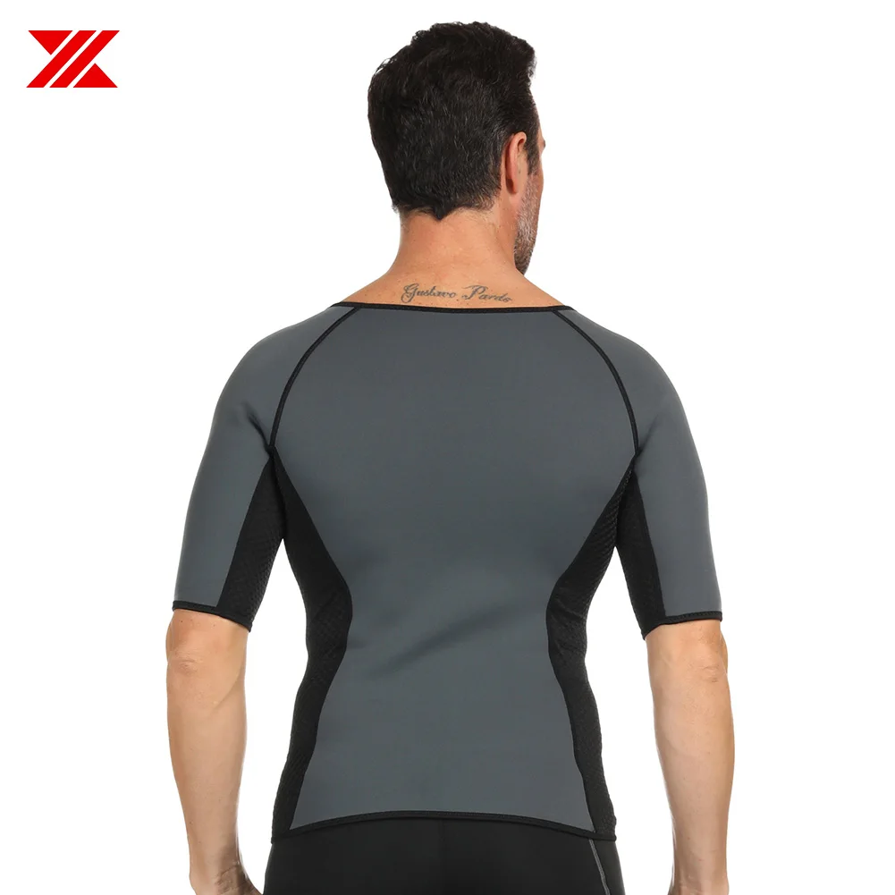 HEXIN Men T-shirt Pants Neoprene Body Shaper Fat Burning Tops Waist Trainer Sauna Sweat Tummy Control Shaperwear for Weight Loss