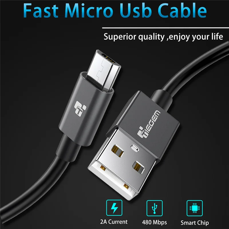 Tiegem Micro USB кабель 2A Быстрая зарядка для samsung Xiaomi планшет Android через usb шнур Microusb