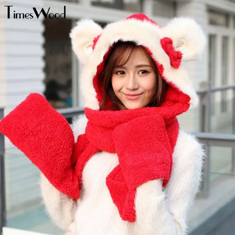 Комплект из шарфа шапки и перчаток для женщин|gloves set|scarf gloves hathats scarves |