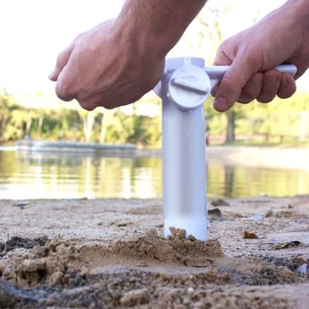 

Waterproof Easy Install Ground Beach Umbrella Stand ABS Durable Outdoors Portable Lightweight Fishing Tool Wind Resistant Fixed