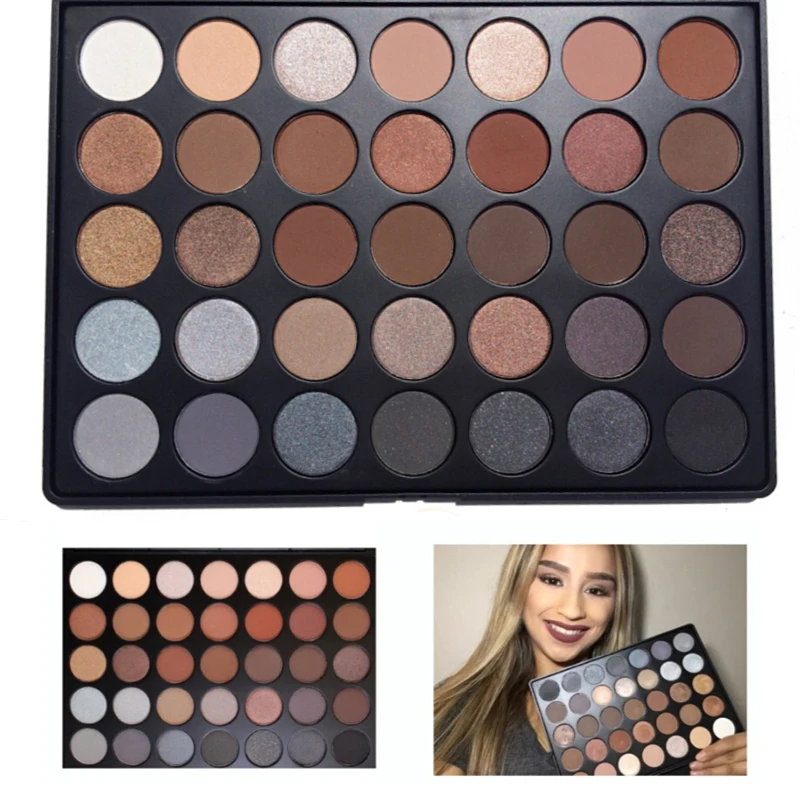 

New 350 Palette Metallic and Matte 35 Color Eye Shadow Palette Earth Color Shimmer Matte Eyeshadow Makeup Set Cosmetic Kit