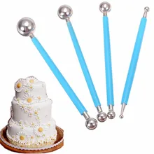 WCIC 4 шт. нержавеющая сталь торт сахарное Ремесло мяч двухсторонняя Сахарная паста торт аксессуары украшения инструменты