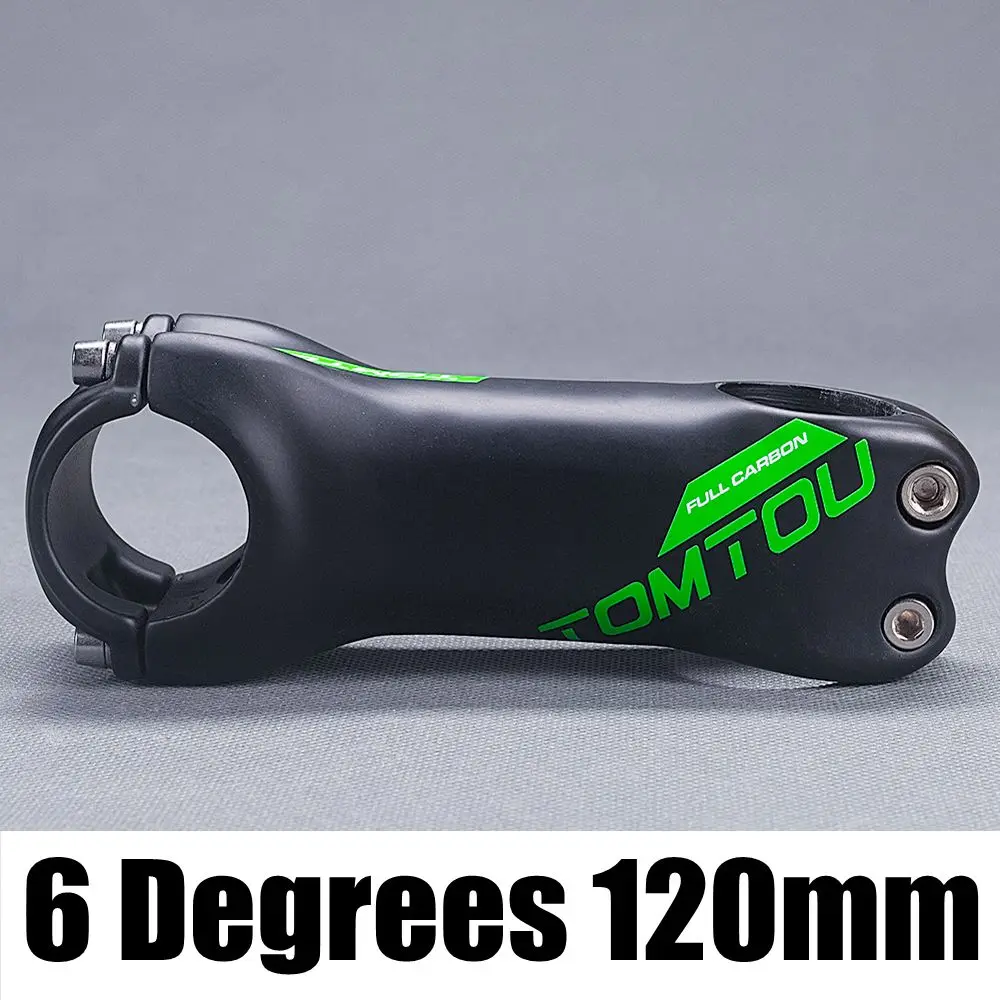 6 Degree 120MM TOMTOU 6 градусов/17 градусов однонаправленное Углеволокно руля велосипеда 31,8 мм MTB руля для горного дорожного велосипеда матовый зеленый-T97M53 - Цвет: 6 Degree 120MM