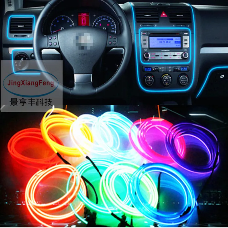 JingXiangFeng Car Styling Ambient Light Interior Decoration Light EL Wire Easy Sew Flexible Led Neon Strip 12V Inverter Driver JingXiangFeng Car Styling Ambient Light Interior Decoration Light EL Wire Easy Sew Flexible Led Neon Strip 12V Inverter Driver