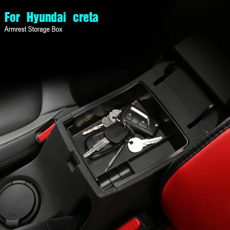 Hivotd для hyundai creta ix25 подлокотник коробка для хранения центральная консоль контейнер-Корзина лоток держатель укладка уборки кожа внутренняя отделка