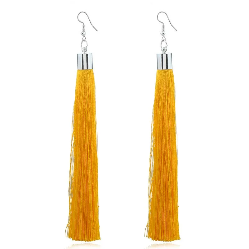 European and American fashion new, simple, generous, multicolored long Tassel Earrings earmarked for cross-border electricity p