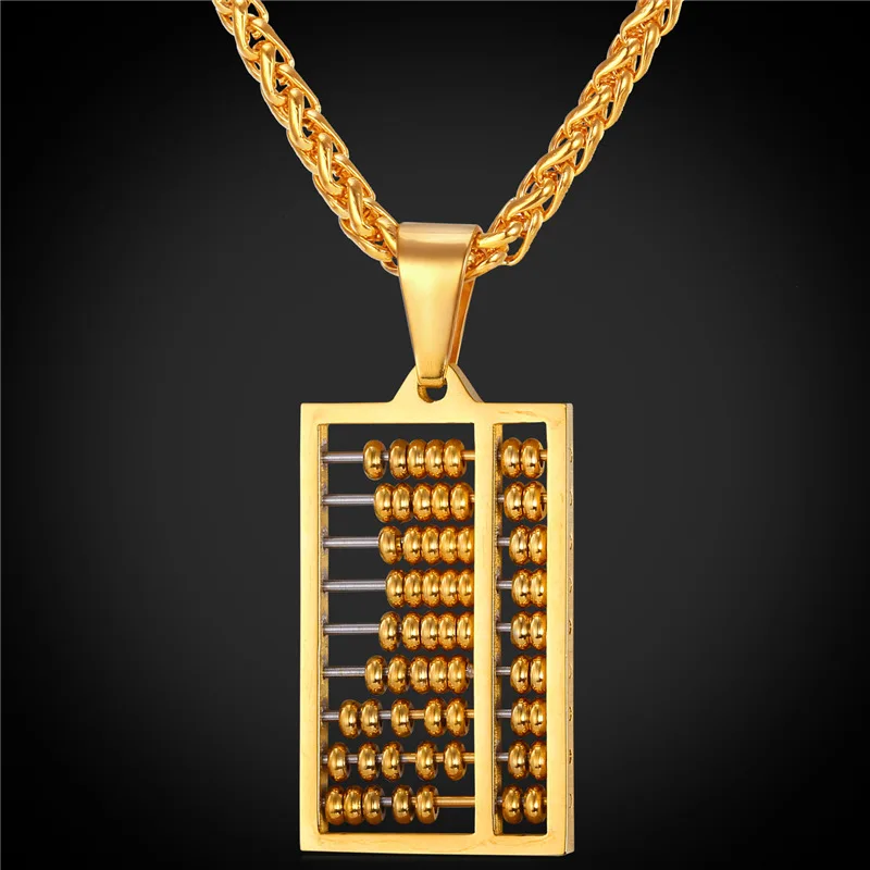 Abacus подвеска ожерелье амулеты ювелирные изделия подарок из нержавеющей