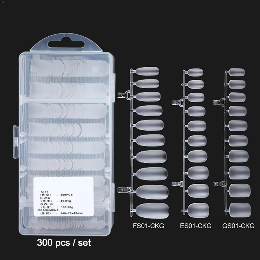 300 шт./кор. ультра тонкий матовый поверхности ложных ногтей полное покрытие Short Mix Размер наклейки на ногти Советы площади острым Маникюр слишком