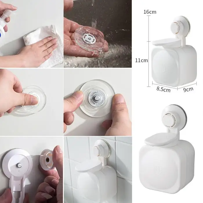 Стакан для жидкости с дозатором настенный водонепроницаемый мыльница присоска для дома ванная комната кухня дезинфицирующее средство для рук гель пена бутылки-LB