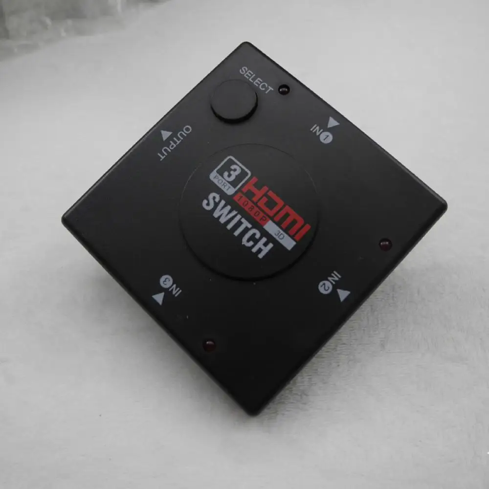 

High Quality Mini 3 Port 1.3 HDMI Switch Switcher Selector Splitter Hub Adapter for HDTV 1080P DVD Remote