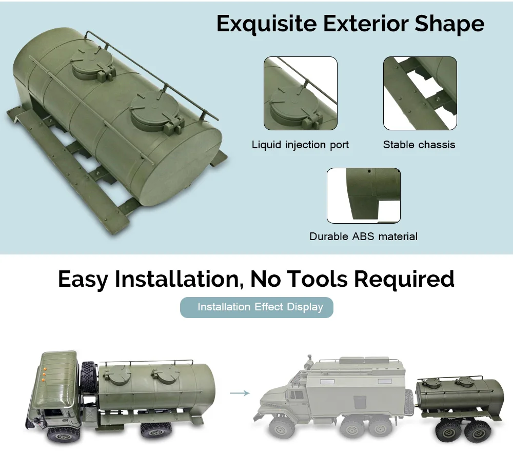 WPL Simulation Oil Transport Tank Trailer Truck Model RC Car Parts