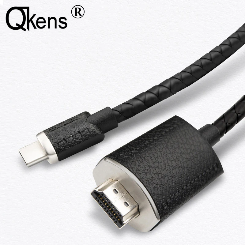 

2M 4K 60Hz Type C To HDMI Video Cable USB C Android Phone Computer PC To TV HDTV Projector for Macbook Samsung LG Leather Cord