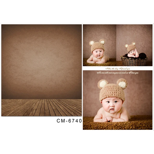 Brown Wallpaper Vinyl Photography Background Wood Floor New Fabric Flannel Backdrop For Baby photo studio