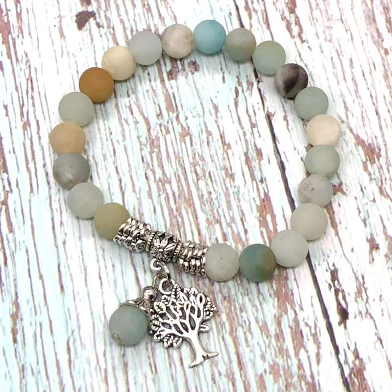 

Matte Amazonite Mala Bracelet Natural amazonite meditation Healing bracelet gift