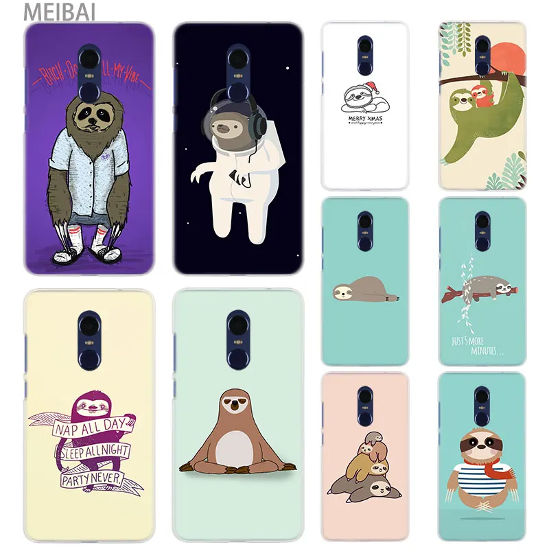 

MEIBAI cute lazy sloth hard case for Xiaomi Remdi note 7 5a 4 5 3 4x Redmi 6 pro 6a cover Redmi S2 5a 5 plus 3s