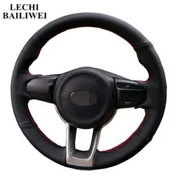 

Hand-stitched Black Artificial Leather Car Steering Wheel Cover for Kia Rio K2 KX CROSS Picanto 2017 2018 Morning 2017