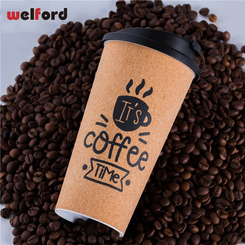 

15zo 2018 New Arrive Coffee Mug Travel Eco-Friendly 450ml cork Design Customize Easy Take BPA free Plastic Water Drinkware