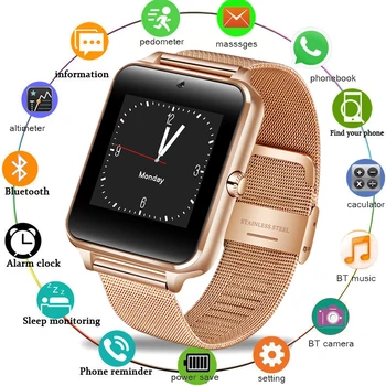 

OGEDA 2019 Smart Watch Z60 Metal Strap Bluetooth Wrist Smartwatch Support Sim TF Card Android&IOS Watch Multi-languages PK GT08