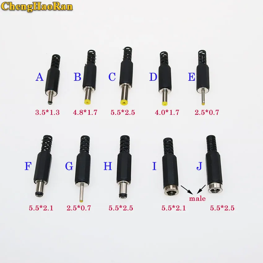 Chenghaoran dc plug electrical socket dc power jack female male 5 5x2