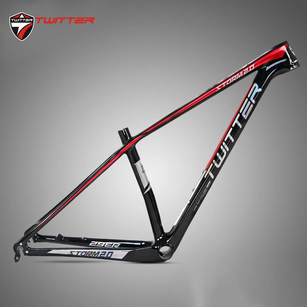 Perfect Twitter Storm2.0 MTB Carbon Frame 27.5*15" 17" Cycling 29*15"17"19" XC Bike Frame 42*52 Tapered Tube BB92 EPS Quick Release Type 0