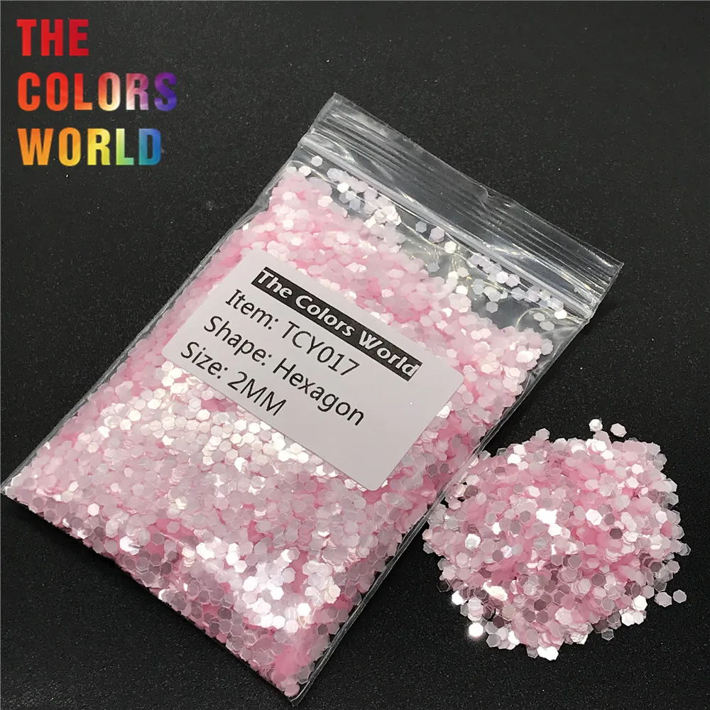 

TCY017 Shinning Silver Light Pink Color Hexagon Shape Nail Glitter Nail Art Decoration Gel BodyGlitter Makeup Henna Handwork DIY